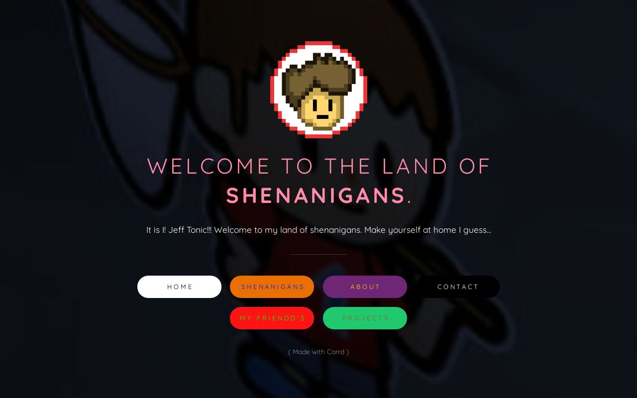 Carrd profile picture for @shenanigans